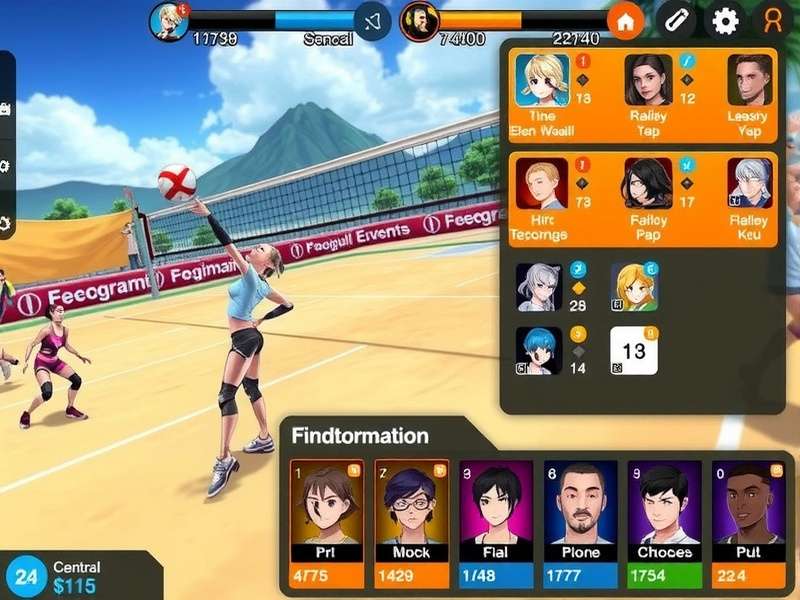 Strong Volley Champions gameplay screenshot showing intense volleyball action